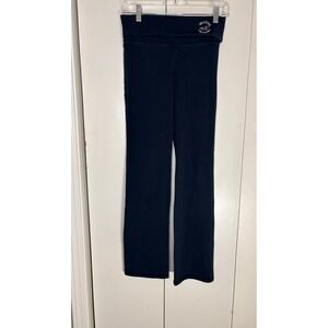 Vintage Y2K Hollister Yoga Pants Womens Fold Over Waist Flare Blue RARE Size S